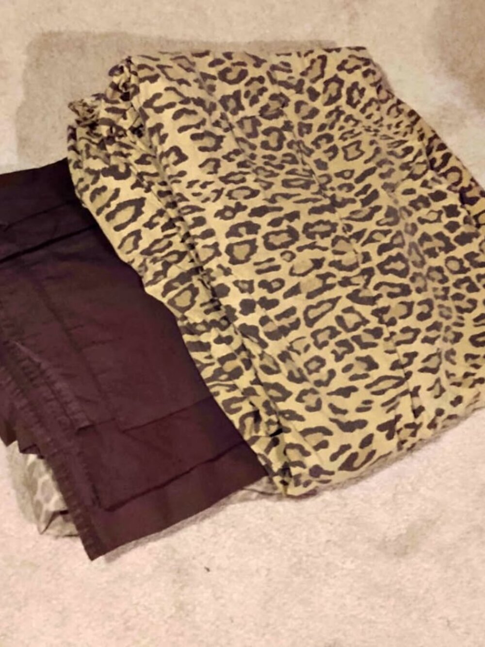 Ralph Lauren Aragon Leopard Queen Fitted Plus RL Chocolate Brown Flat Sheet Set